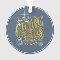 Magical Christmas Typography Gold ID441 Ornament