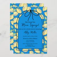 Bridal Shower Main Squeeze Lemon Blue Hand Drawn Invitation