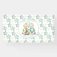 Watercolor Twin Boys Baby Shower | Oh, Boys! Banner