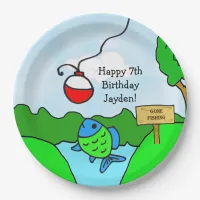 Gone Fishing Boy's Birthday Party Paper Plates