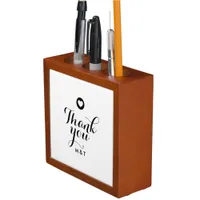 Elegant Script Thank You Monogrammed Wedding Favor Desk Organizer