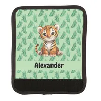 Cute Cartoon Tiger on Tropical Leaves Luggage Handle Wrap