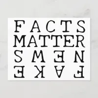 Facts Matter, Not Fake News Postcard