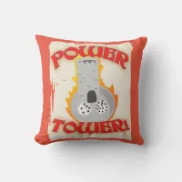 Power Tower Board Game Night Dice Humor Throw Pillow