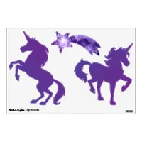 Purple Magic Stars Unicorn Wall Sticker