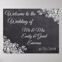 Custom Welcome to the Wedding of Chalkboard Look Poster