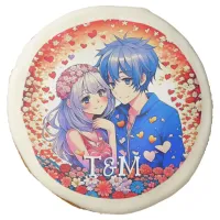 Floral Anime Themed Personalized Wedding Sugar Cookie