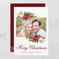 Elegant Stylish Christmas Poinsettia Holiday Photo