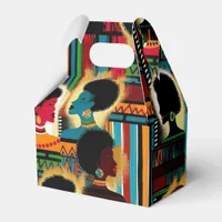 Elegant African Woman Ethnic Pattern in Bold Hues Favor Boxes