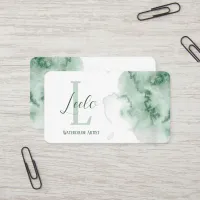 Green Watercolor Business Card