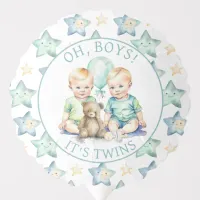 Watercolor Twin Boys Baby Shower | Oh, Boys! Balloon