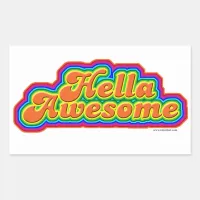 Hella Awesome Fun Slogan Design Rectangular Sticker