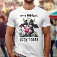 Monochrome Beauty: A Black and White Cow With a Pi T-Shirt