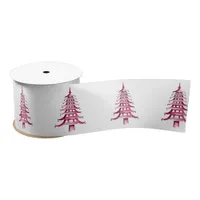  red  and white Pagoda Christmas Tree  Satin Ribbon