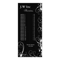 chic black and white Services rack card