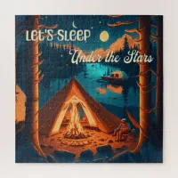 Camping Themed Art | Sleep Under the Stars Jigsaw Puzzle