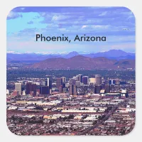 Phoenix Arizona Skyline in Daytime Square Sticker