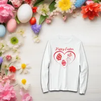 Simple Red Typography Happy Easter | T-Shirt