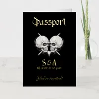 Black Gothic Skeleton Passport Wedding Invitation