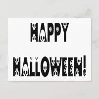 Skeleton Halloween Text Postcard