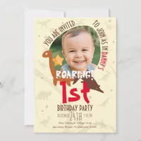 Personalized Roaring Dinosaur 1st Birthday  Invitation