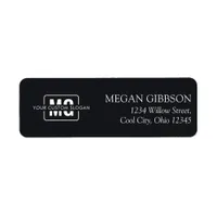  Classic Black Initials Monogram Return Address Label