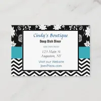 Blue, Black and White Business Card
