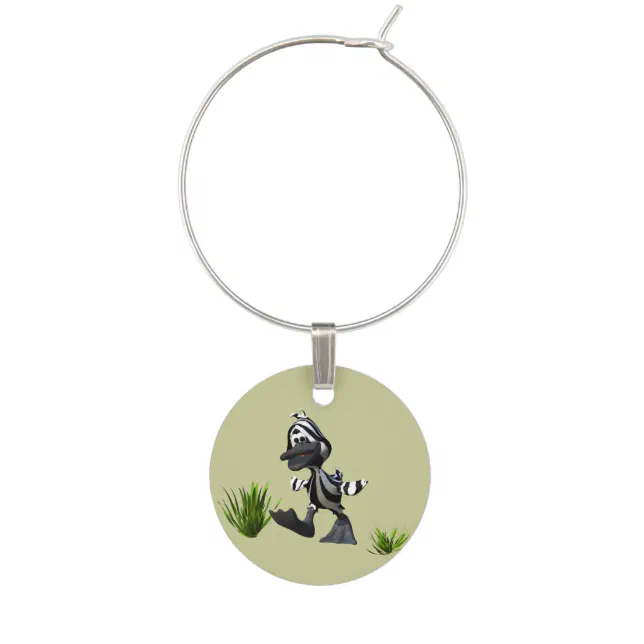 Cute Cartoon Zebra Duck Wine Charm