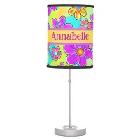 Color Retro Daisies  Table Lamp