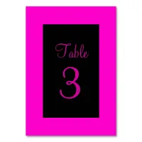 Pink and Black Table Number