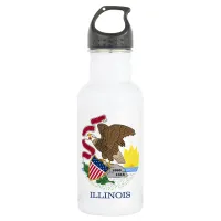 Flag and Seal of Illinois Stainless Steel Water Bottle