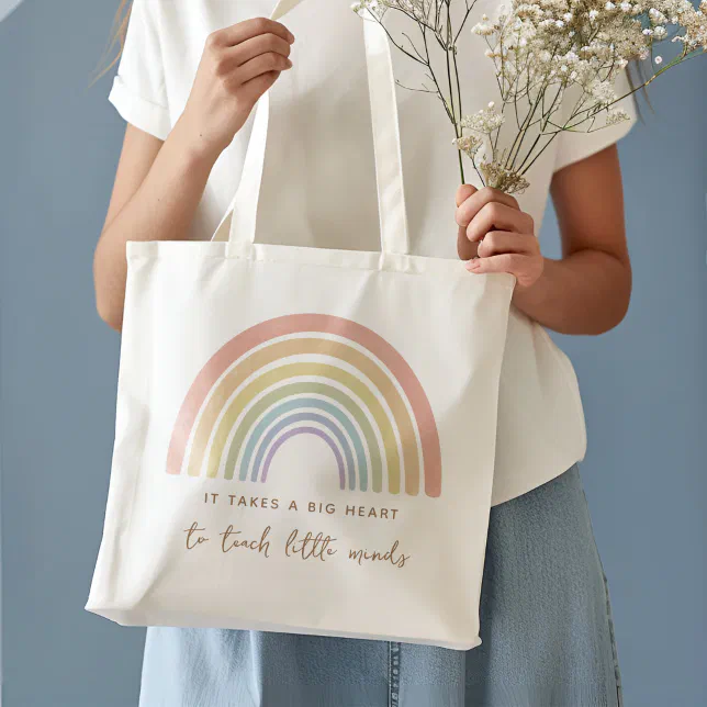 Watercolor Rainbow Teacher Appreciation Tote Bag