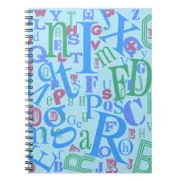 From A to Z Blue Letters Fun Alphabet Art Notebook