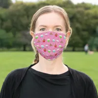 Pink and Chocolate Cupcakes and Sprinkles Adult Cloth Face Mask