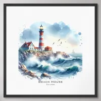 Downloadable Seascape Lighthouse Coastal Art  Framed Art