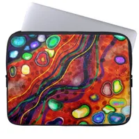 Red, Blue, Copper, Green, Purple Abstract Modern  Laptop Sleeve