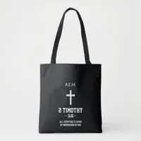 Black Blue Scales Pattern Bible Verse Christian Tote Bag