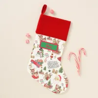 Monogram Name Vintage Christmas | Christmas Stocking