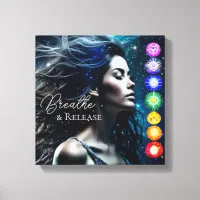 Breathe and Release | Beautiful Ethereal Woman Canvas Print