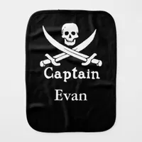 Personalized Pirate Captain Baby Burp Cloth