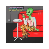 1970's Retro Extraterrestrial in Disco Lounge Metal Print