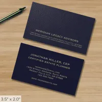 Professional Navy Blue and Gold Business Card