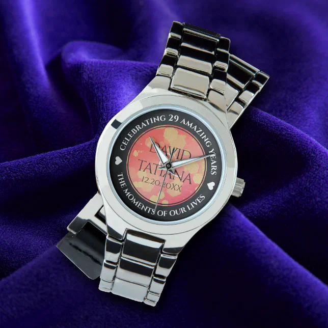 Elegant 2nd 29th Garnet Wedding Anniversary Watch