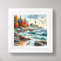 Fall Coastal Beach Art for Small Spaces Framed Art