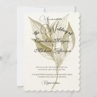 Elegant Timeless Victorian Golden  Minimalism Invitation