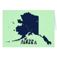 Alaska State Flag Blue Map & Yellow Stars Travel