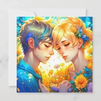 Anime Boy and Girl Floral Wedding