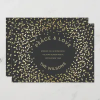 Gold Confetti Holiday Greeting Invitation