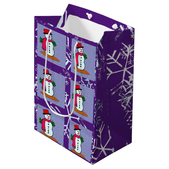 Snow man medium gift bag