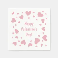 Skewampus Doodled Pink Hearts Valentine's Day Napkins
